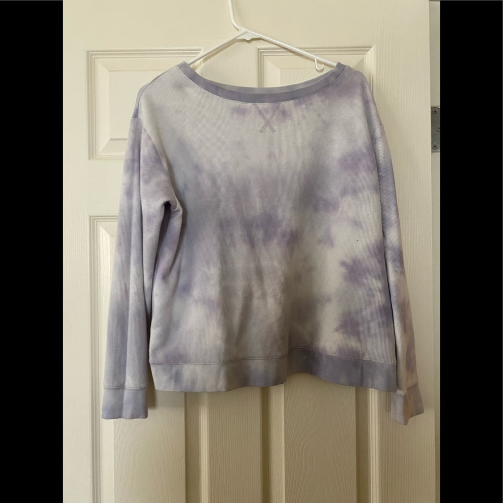 Splendid purple tie-dye waffle shirt